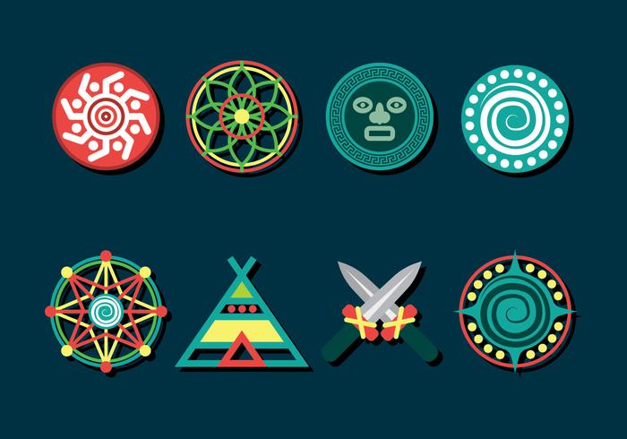 Shaman Icons Set vector