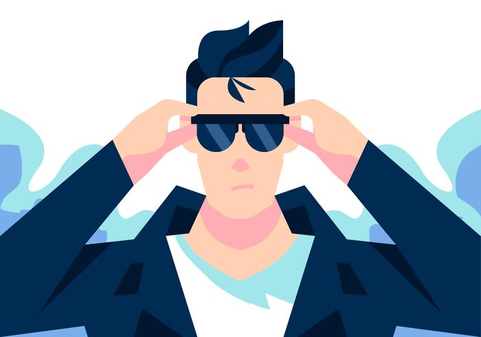 Greaser Wearing Glasses Vector