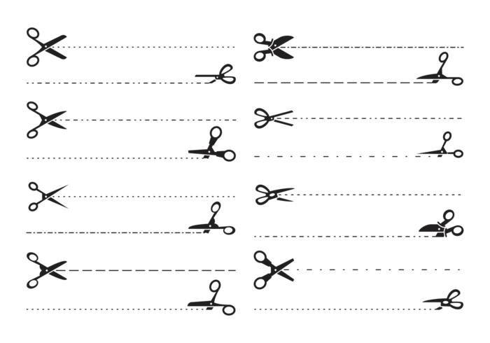 Tijeras con Vector de líneas de corte