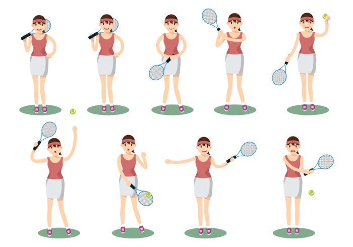 Female Playing Tennis vector