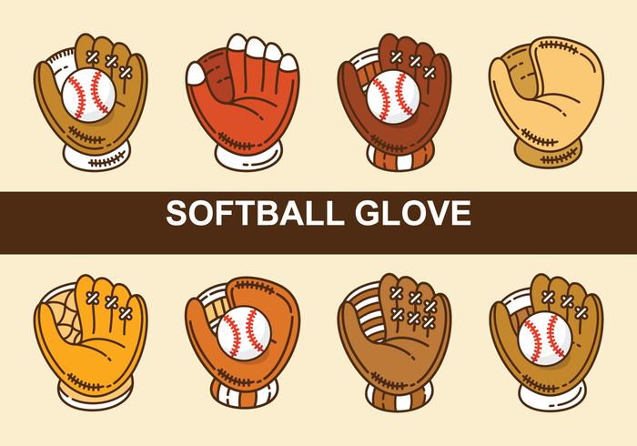 vectores de guante de softball