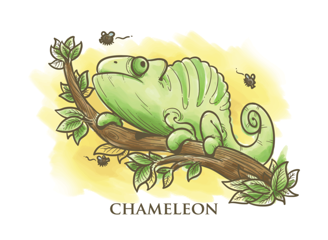 Chameleon Cartoon Illustration vector