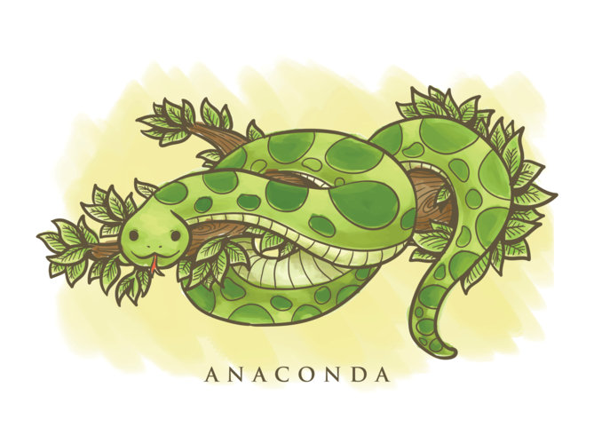 Anaconda Cartoon Illustration vector