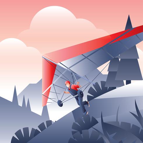 Hang Glider Take Off Vector gratis