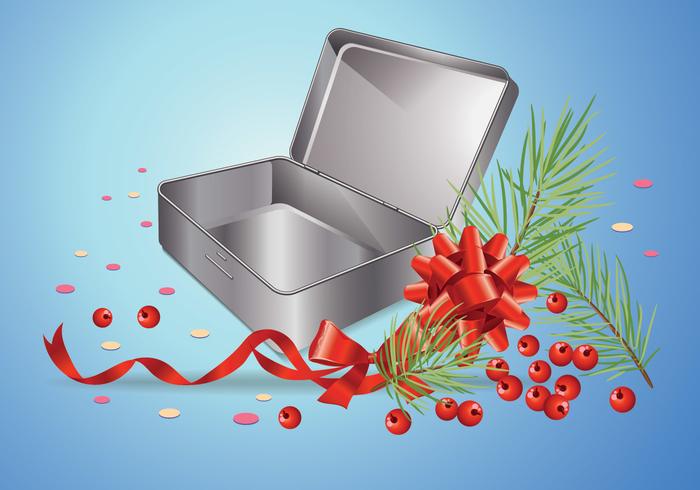 Tin Box Mock-up on Blue background vector