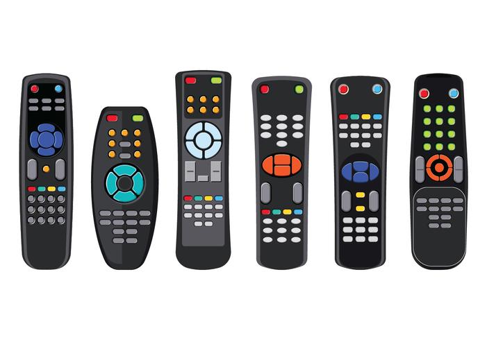 Remote TV Control with Various Button Isolated on White Background vector