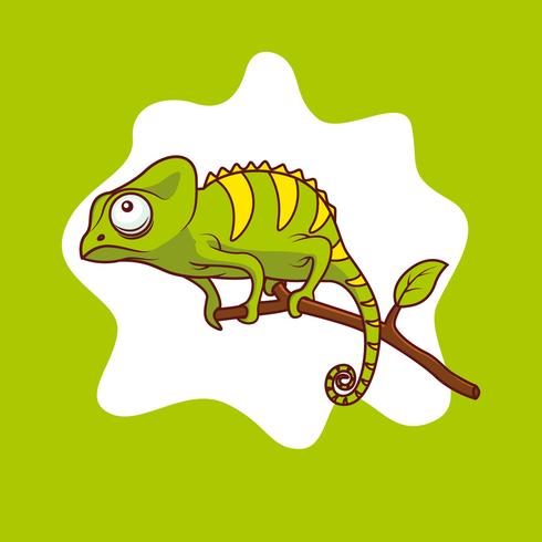 Chameleon on Branch Illustration vector