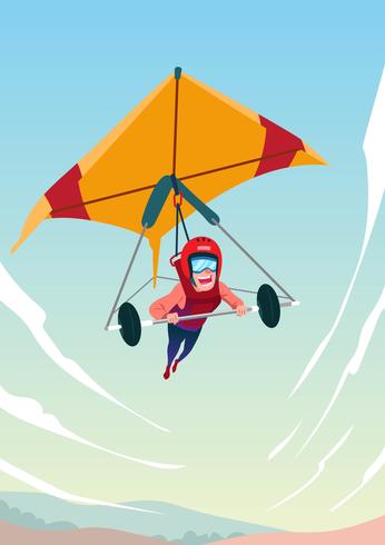 Hombre en Hang Glider vector