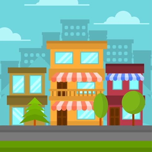 Flat Shopping Center Vector