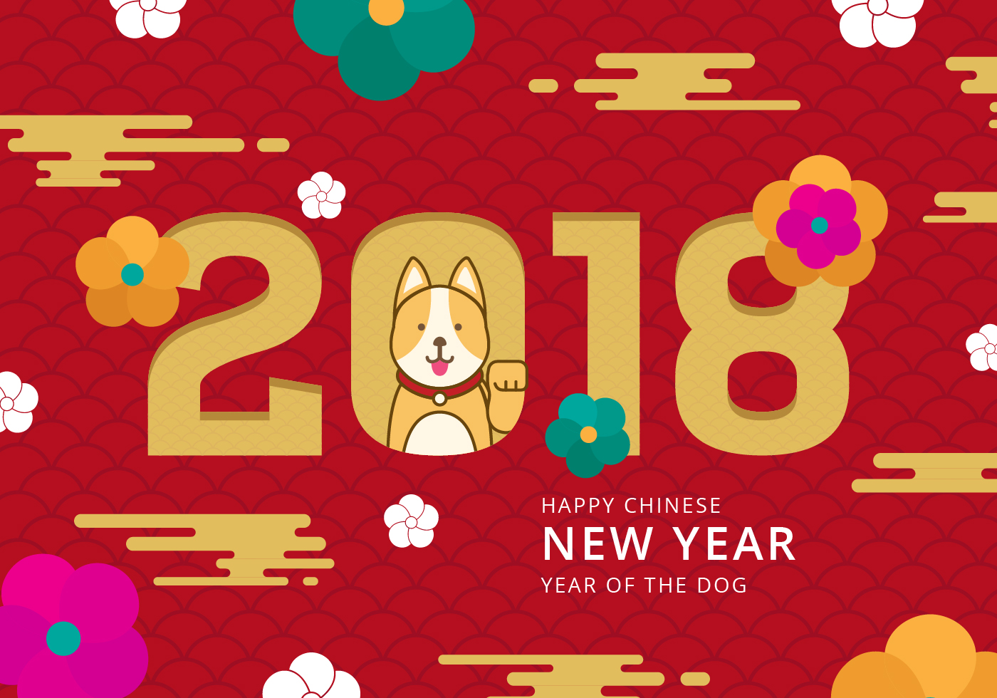 Chinese New Year of The Dog Vector Background 172931 Vector Art at Vecteezy