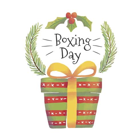 Cute Gift Box To Boxing Day vector
