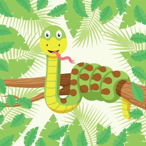 Anaconda On Forest Background vector