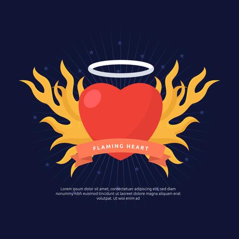 Free Flaming Heart Concept Vector