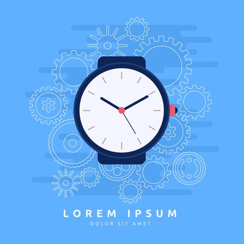 Ilustración de piezas de reloj gratis vector