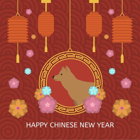 Flat Chinese New Year Vector Illustration