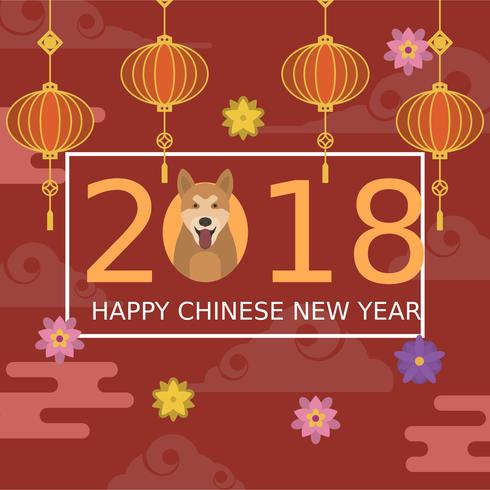 Flat Chinese New Year Vector Illustration