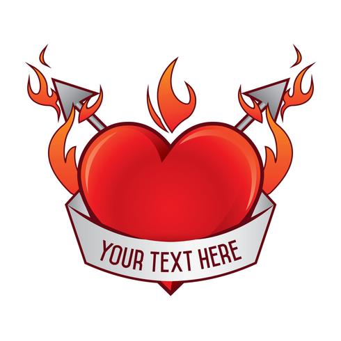 Flaming Heart Illustration vector