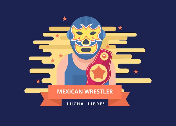 Free Mexican Wrestler Vector Illustration