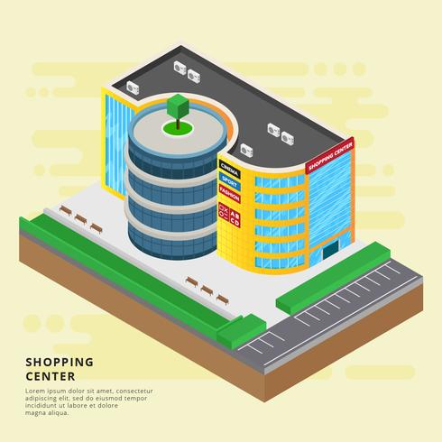 Free Isometric Shopping Center Vector Illustration