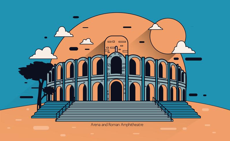 Arena and Roman Amphitheatre Vector