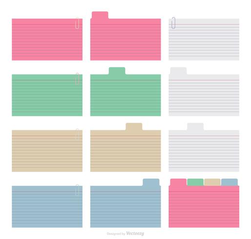 Colorful Paper Index Vector Templates