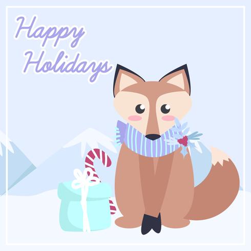 Vector Cute Fox Illustration