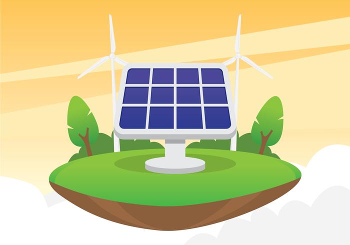 Solar Cell Illustration Concept vector