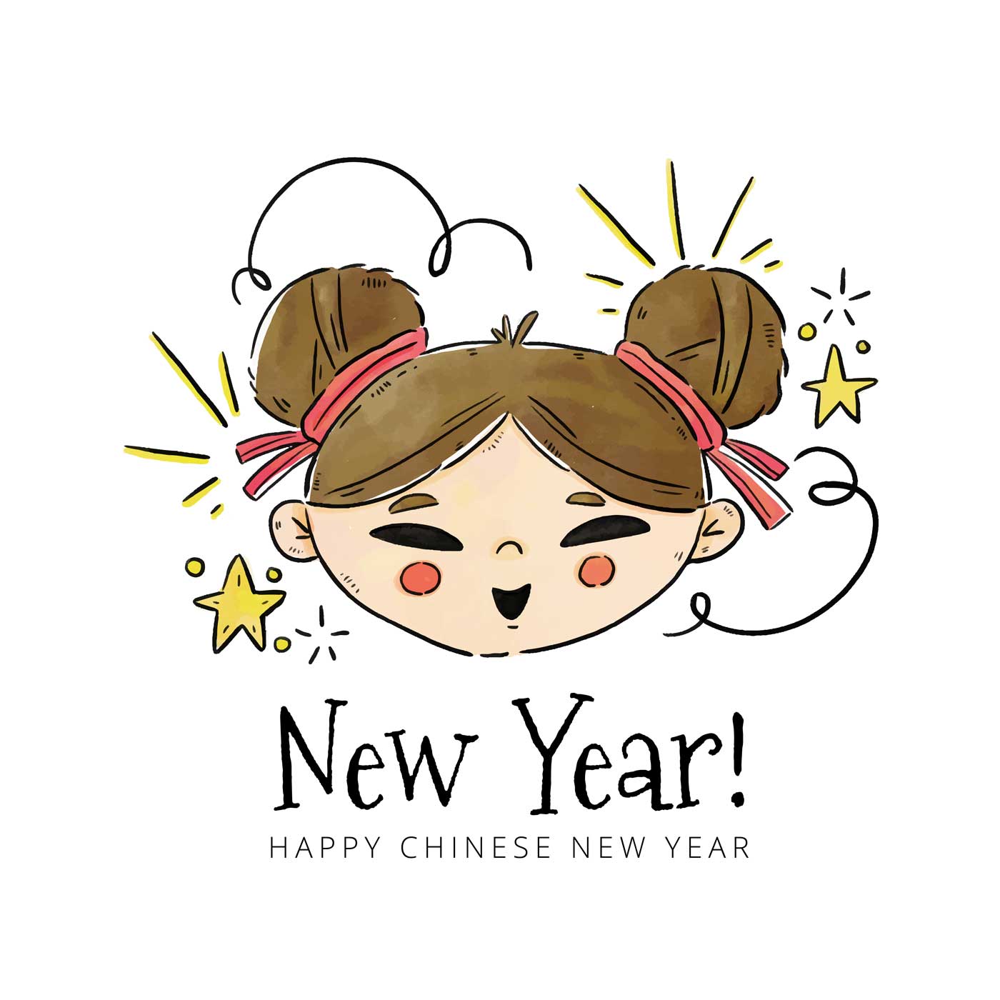 Cute Chinese Girl Head With Ornaments To Chinese New Year Download Free Vectors Clipart Graphics Vector Art