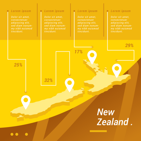 New Zealand Infographic Map vector