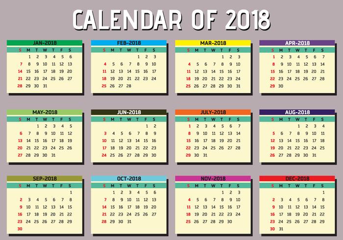 Simple Printable Calendar vector