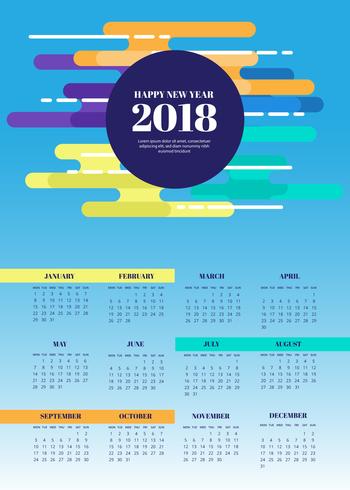 Free Abstract 2018 Calendar Vector