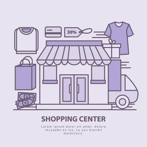 Vector Shopping Center Illustration