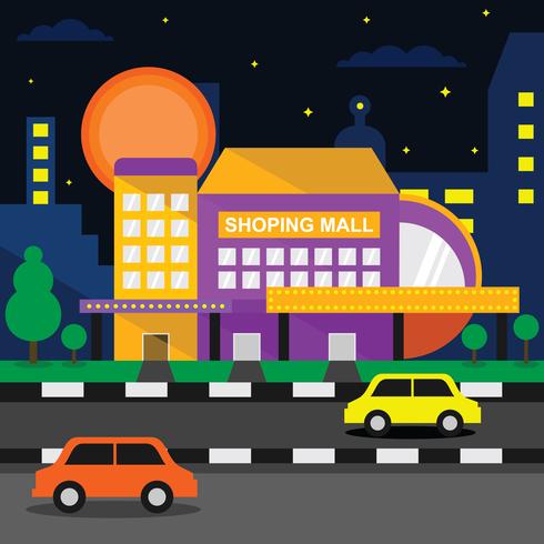 Flat Shopping Center Vector