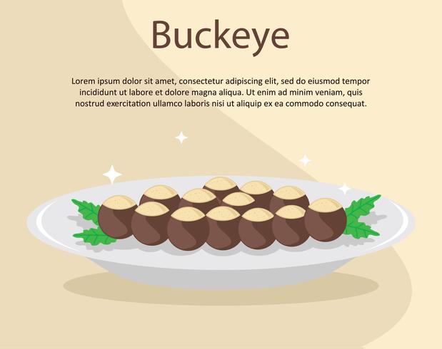 Buckeye Platter Illustration vector