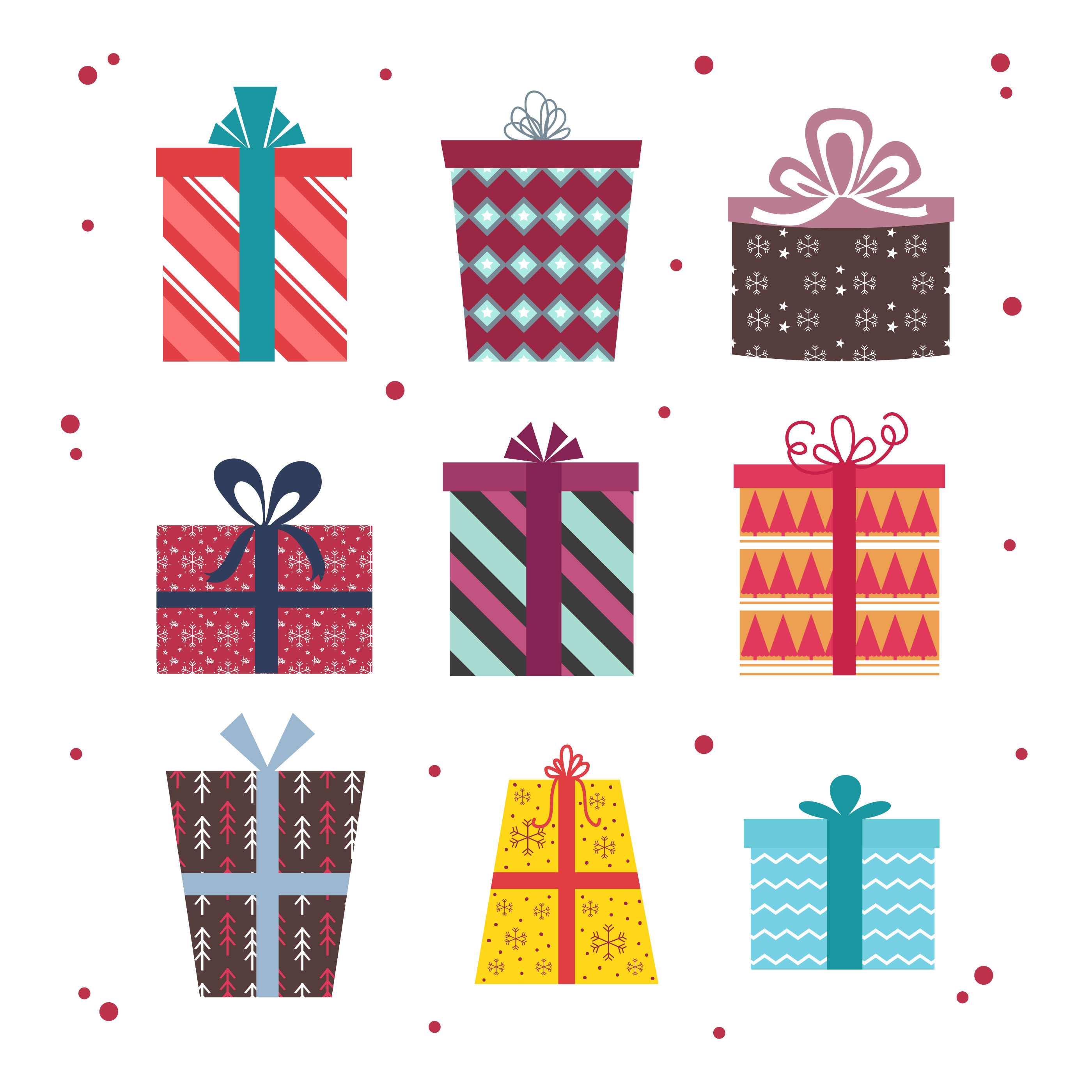 Download Christmas Gift Boxes Vector Set - Download Free Vectors ...