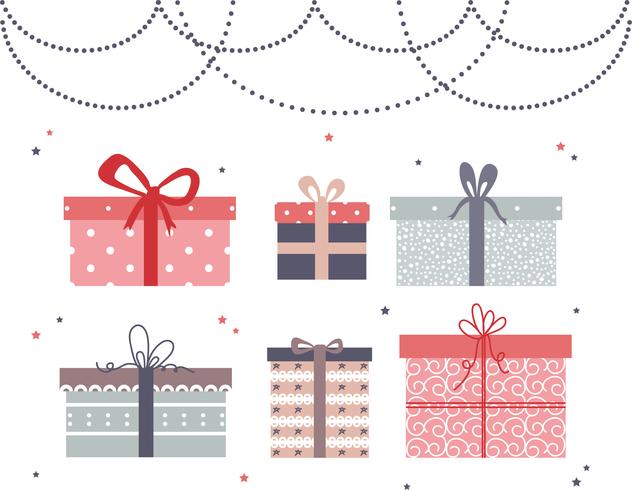 Conjunto de Vector de cajas de regalo plano