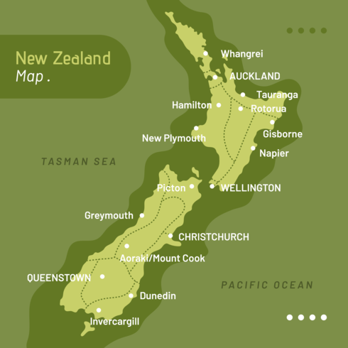 New Zealand Map Vector