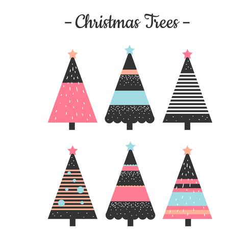 Abstract Christmas Trees Vector