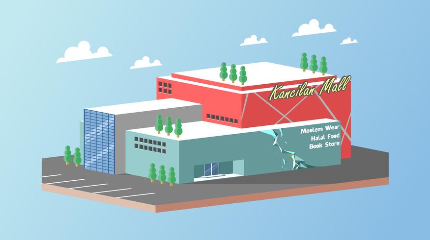 Isometric Mall Center Vector