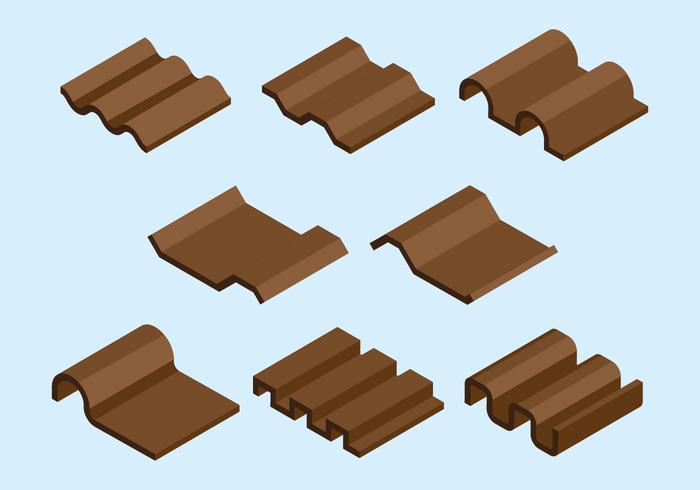 Roof Tile Icons vector