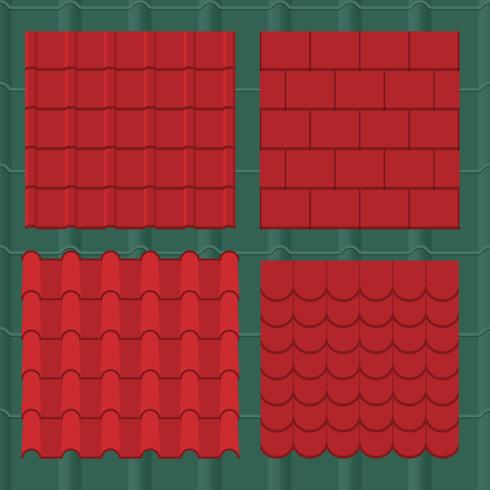 Roof Tiles Collection Of Shingles And Profiles vector