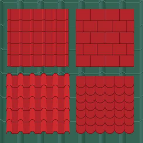 Roof Tiles Collection Of Shingles And Profiles vector