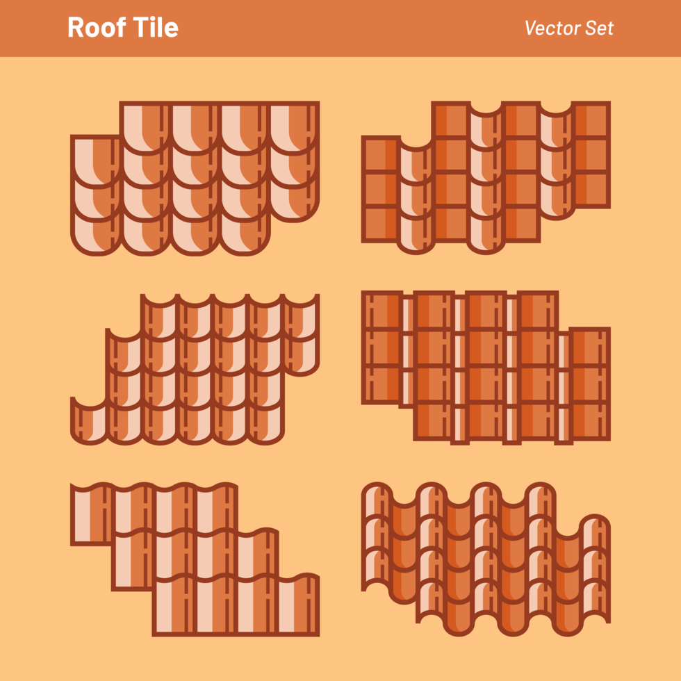 Roof Tile Vector Set 173348 Vector Art at Vecteezy
