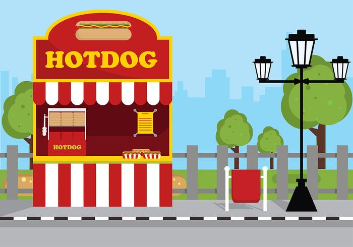 Concesión Stand Hotdog Vector Gratis