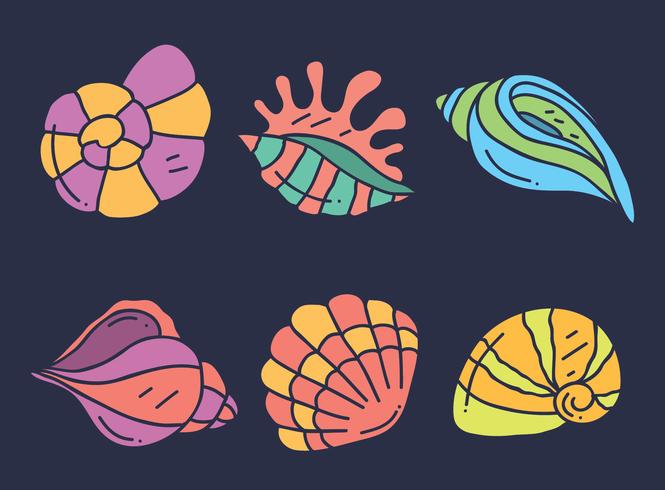 Hand Drawn Scallops Collection Vector