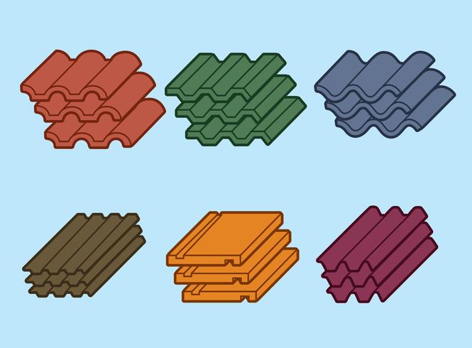 Roof Tile On Blue Vector