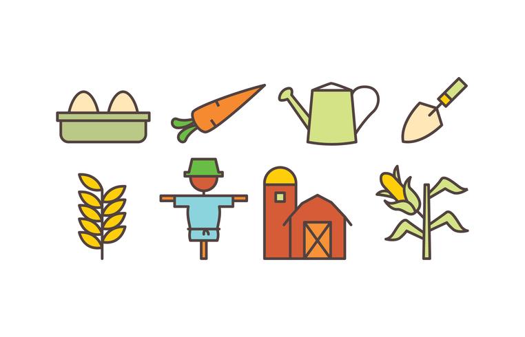 Conjunto de iconos de agricultura vector