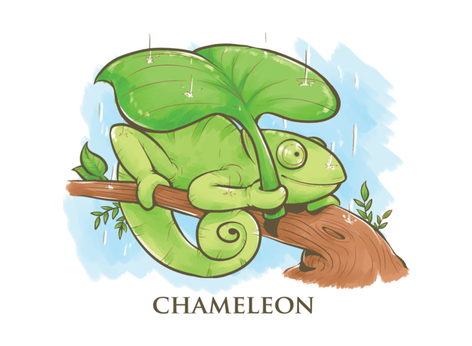 Chameleon Cartoon Illustration vector