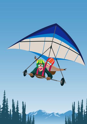 Tandem Hang Glider vector