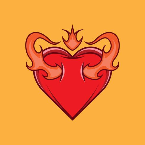 Flaming Heart Vector